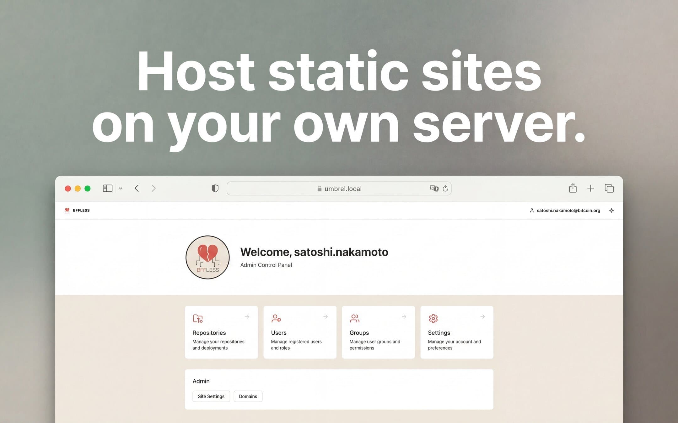Screenshot 1 of BFFless app on Umbrel App Store