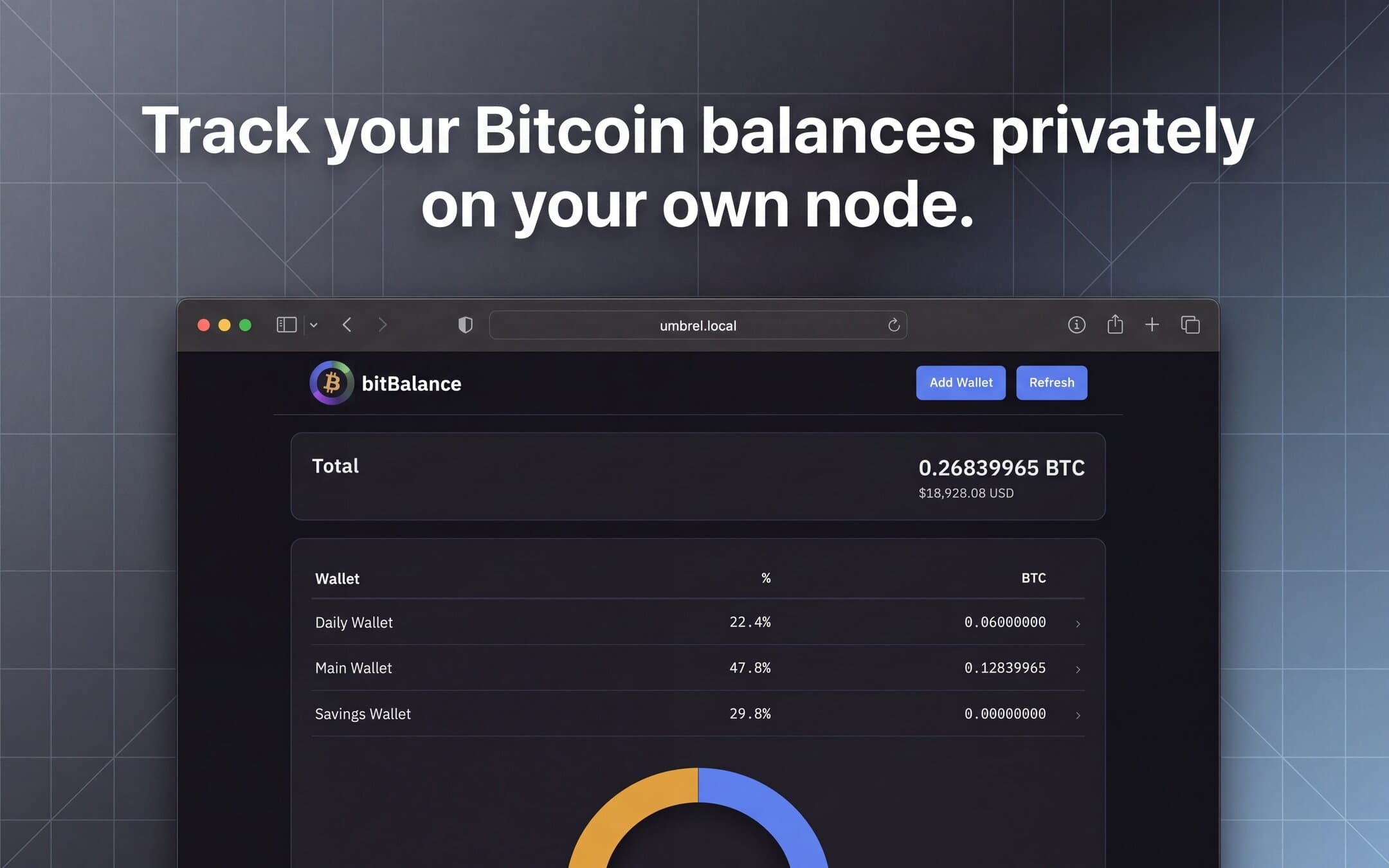 Screenshot 1 of bitBalance app on Umbrel App Store