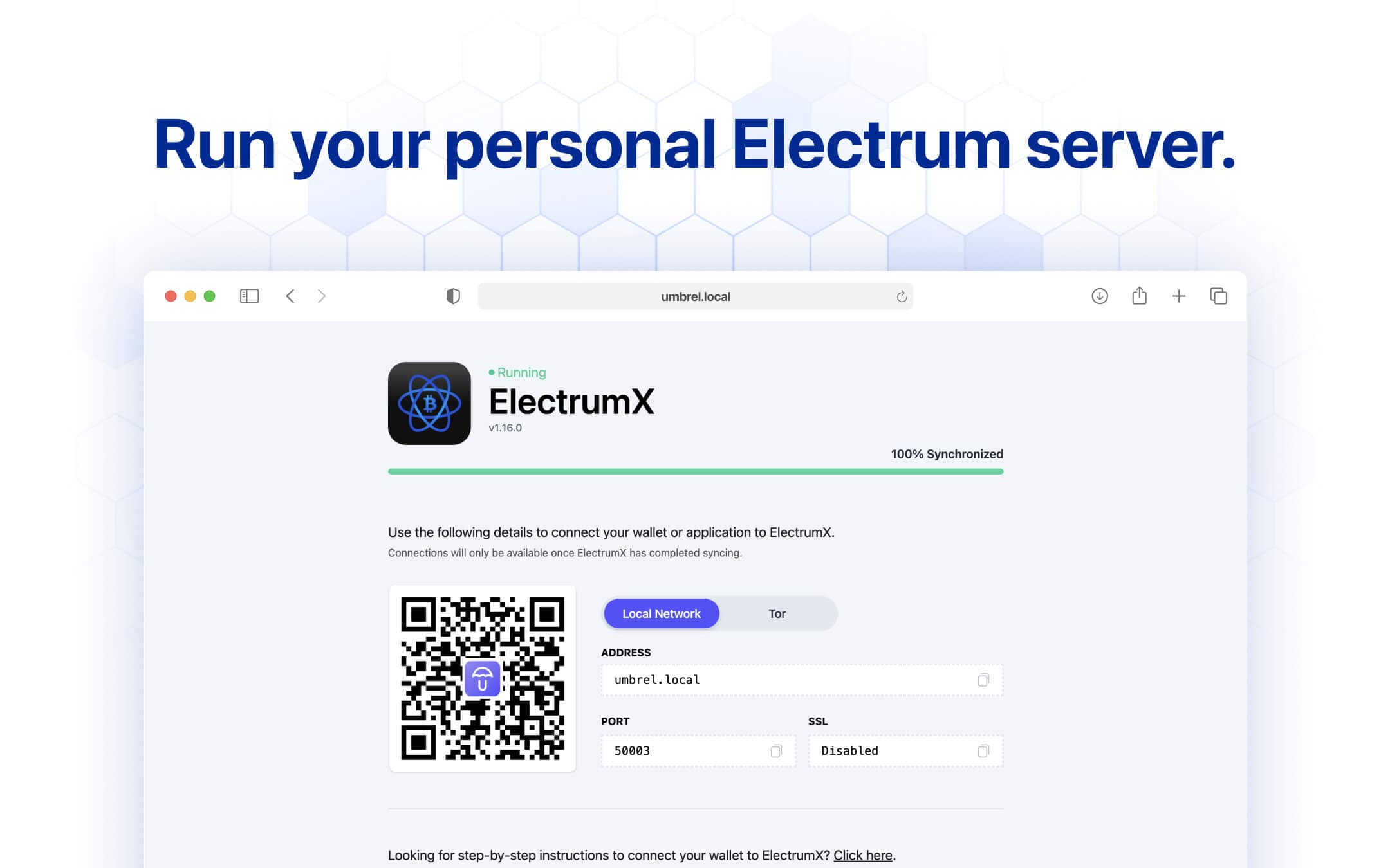 Screenshot 1 of ElectrumX app on Umbrel App Store