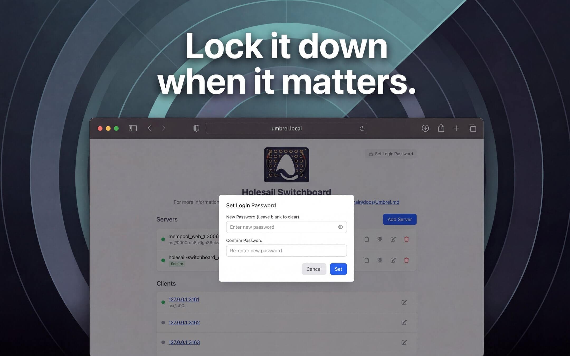 Screenshot 5 of Holesail Switchboard app on Umbrel App Store