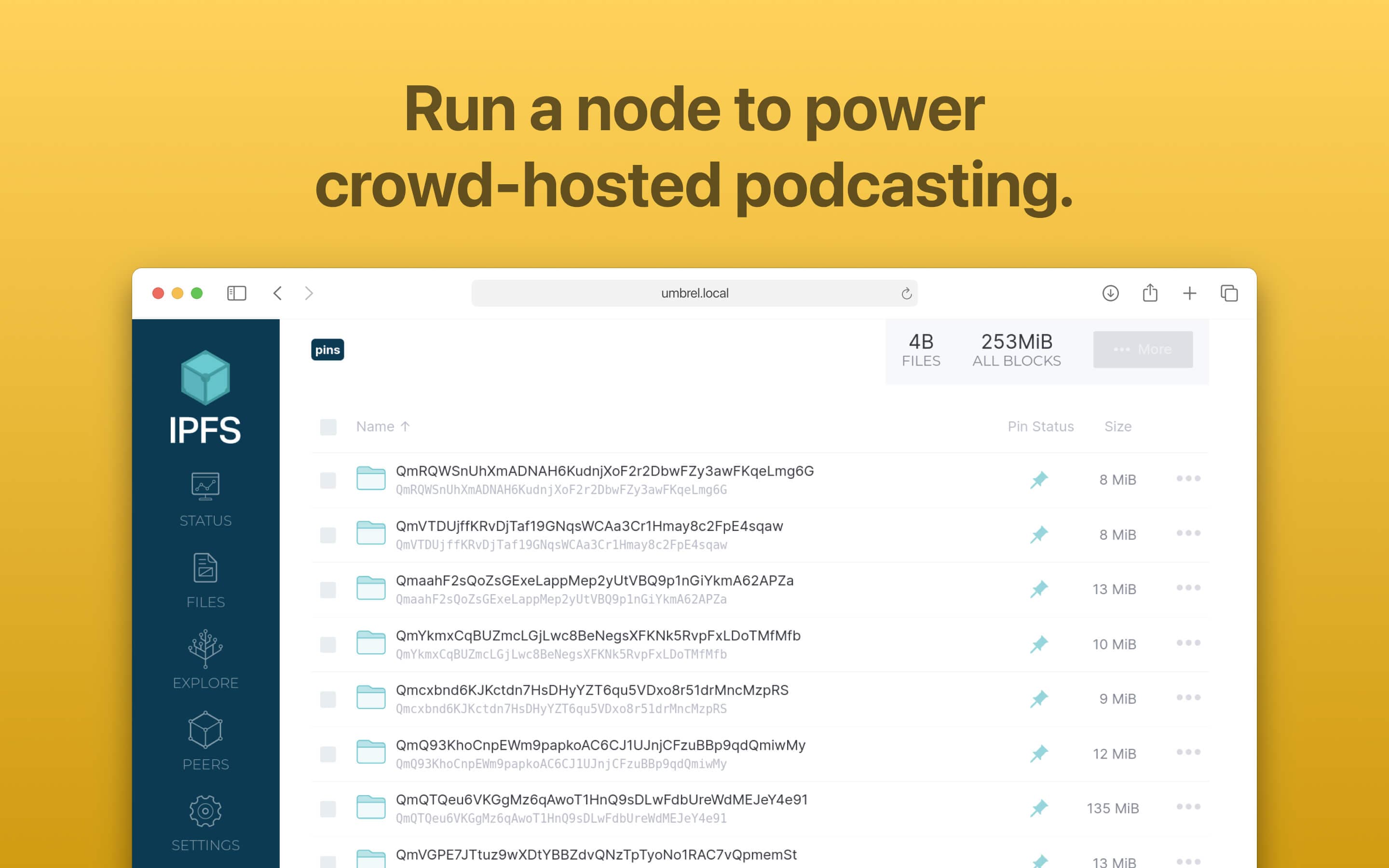 Screenshot 3 of IPFS Podcasting app on Umbrel App Store