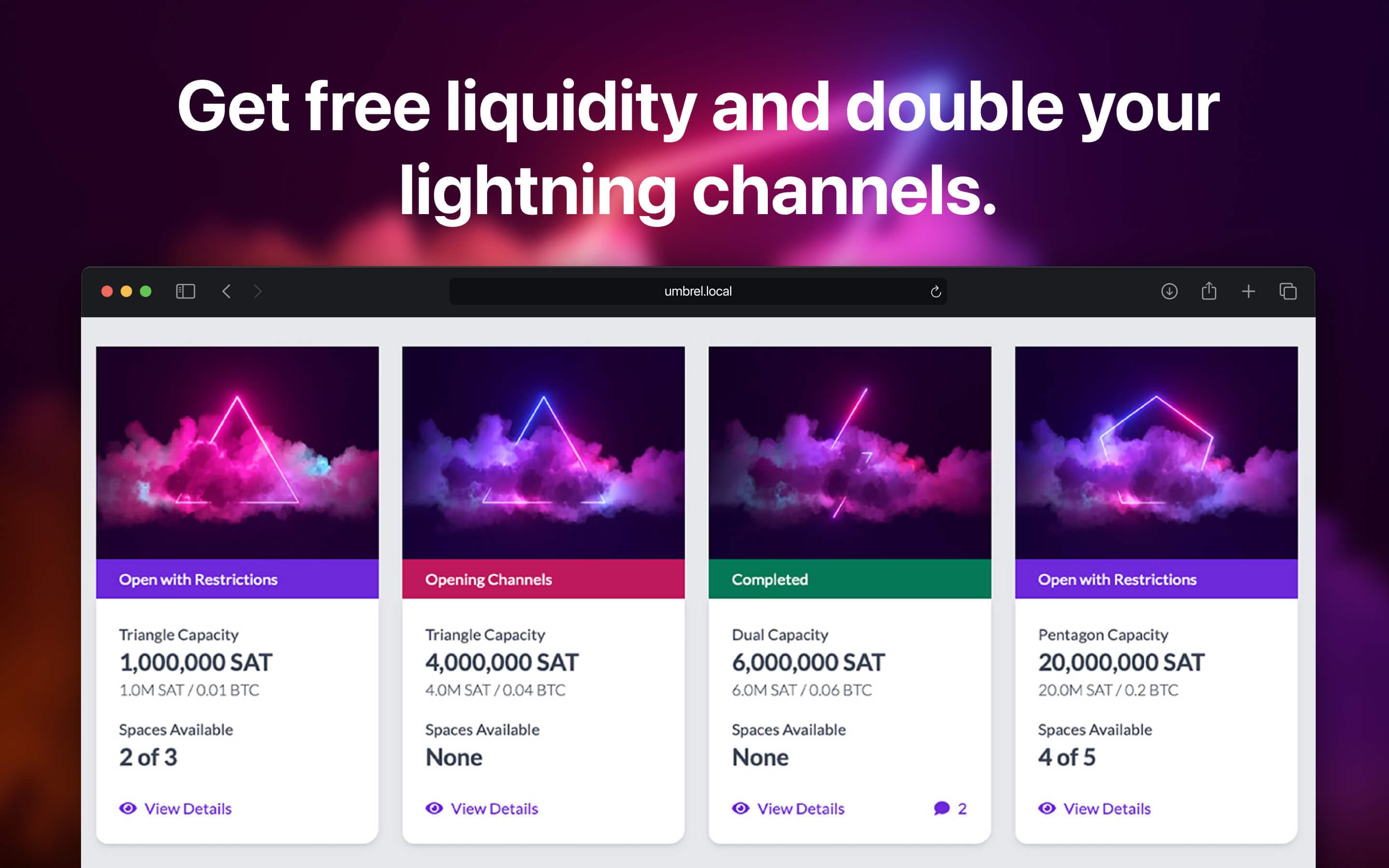 Screenshot 1 of Lightning Network+ app on Umbrel App Store