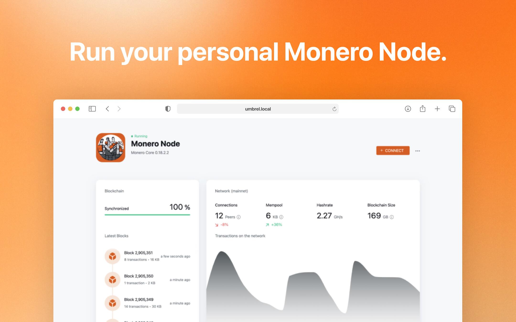 Screenshot 1 of Monero Node app on Umbrel App Store