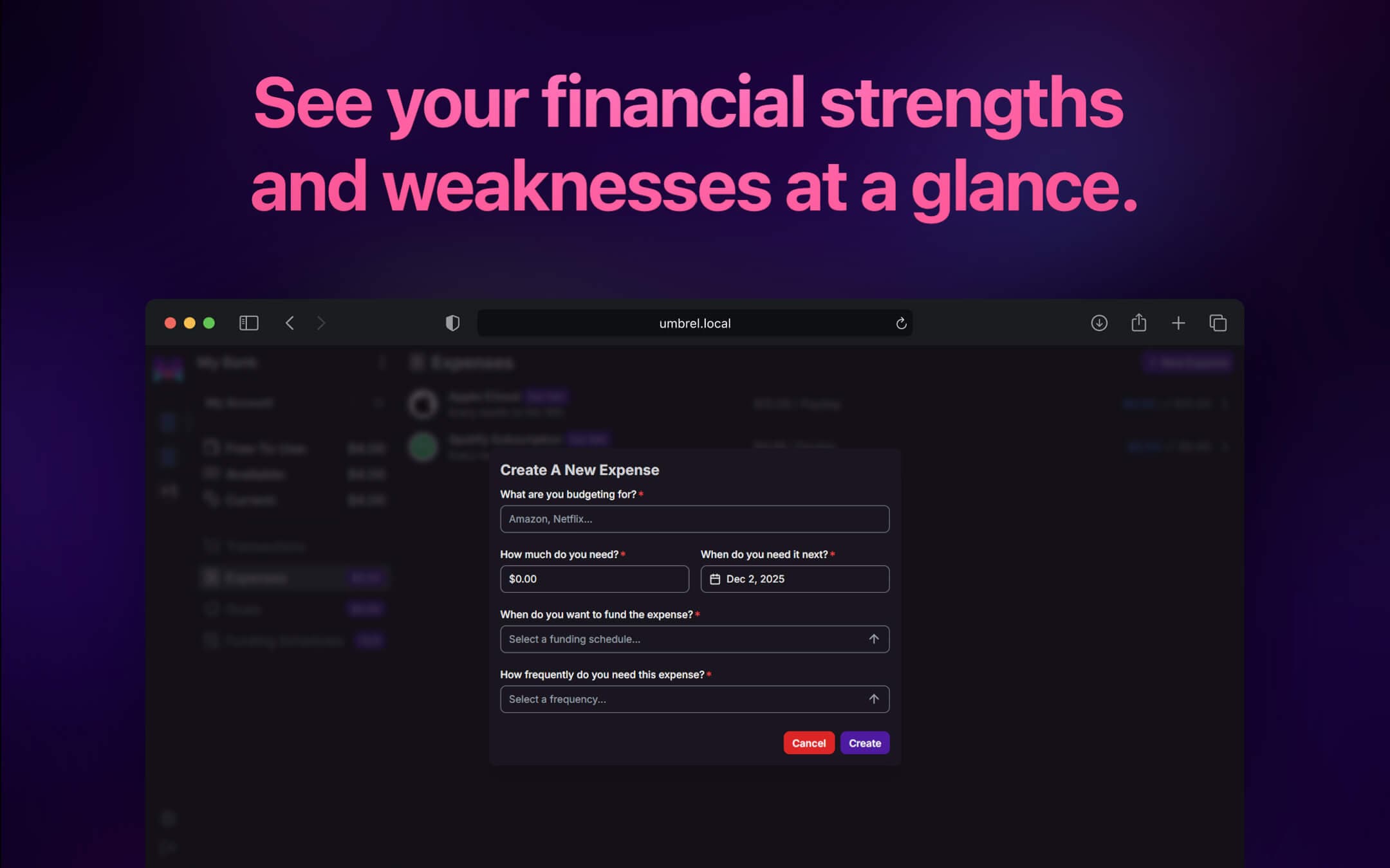 Screenshot 4 of Monetr app on Umbrel App Store