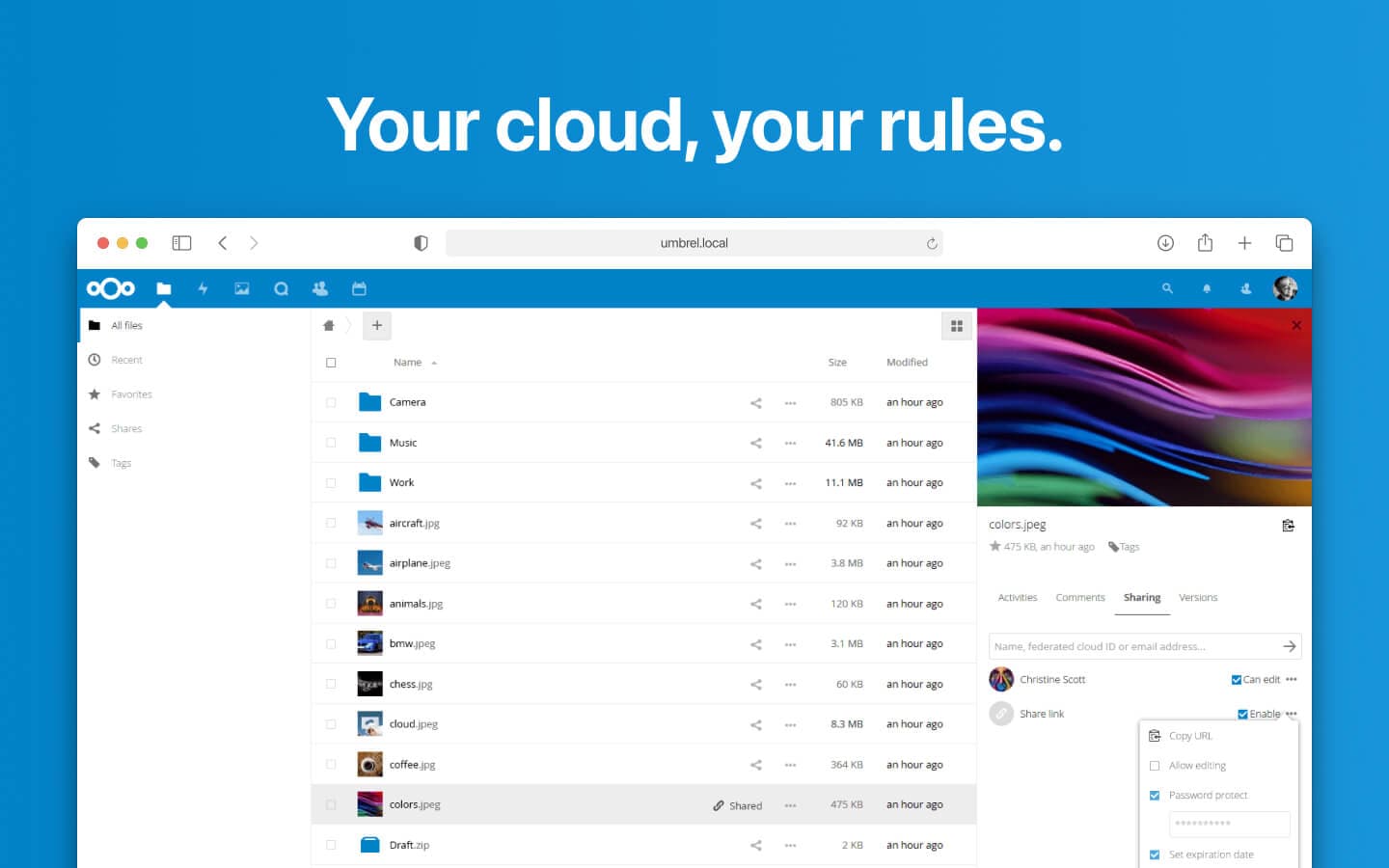 Screenshot 1 of Nextcloud app on Umbrel App Store