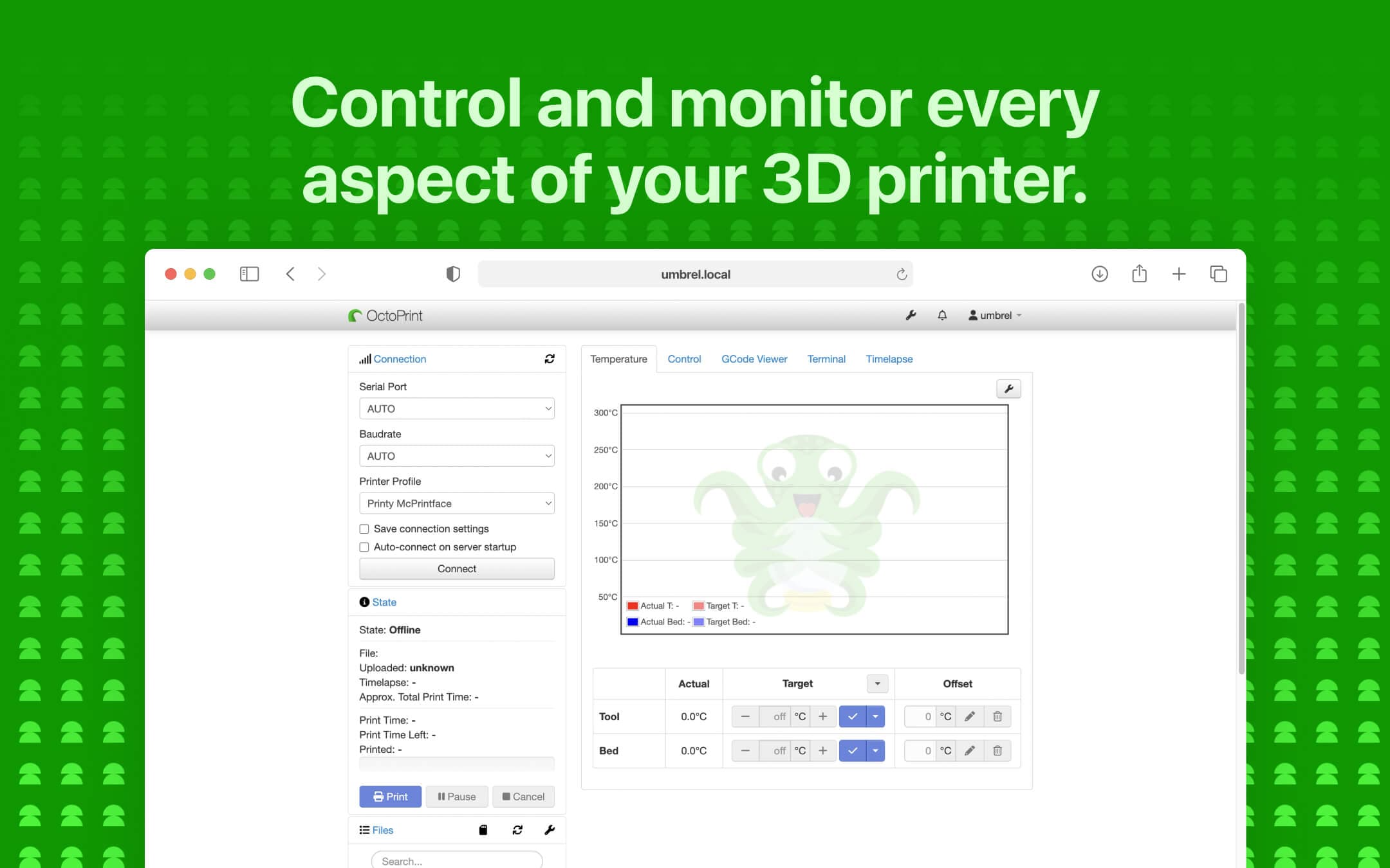 Screenshot 2 of OctoPrint app on Umbrel App Store