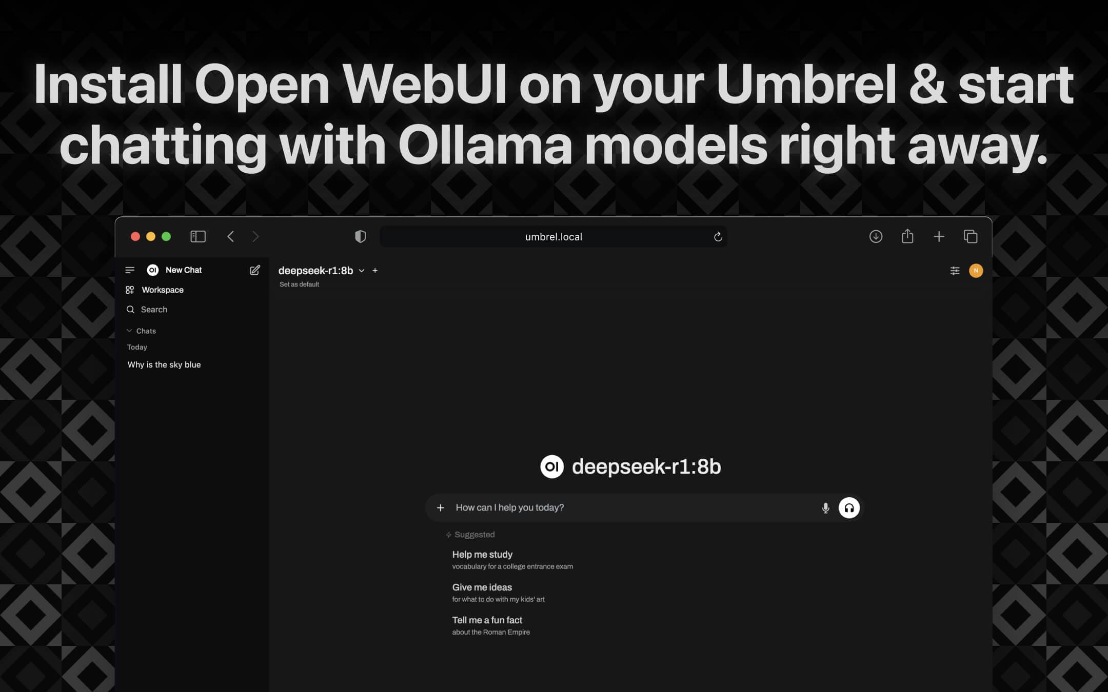 Screenshot 2 of Ollama app on Umbrel App Store