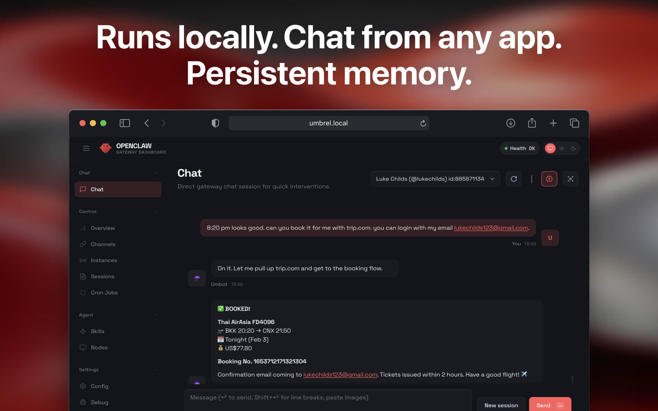 Screenshot 3 of OpenClaw app on Umbrel App Store