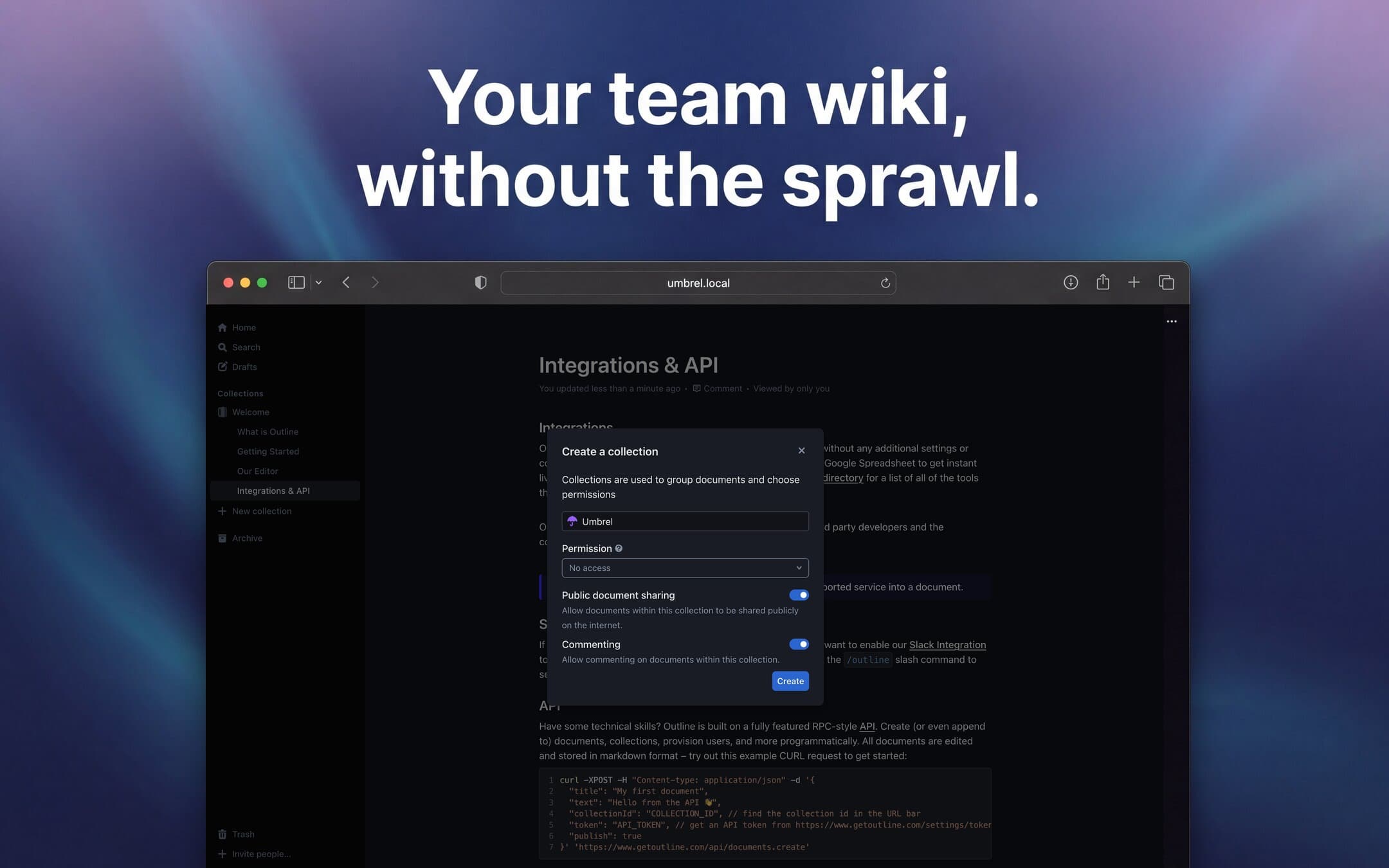 Screenshot 1 of Outline app on Umbrel App Store