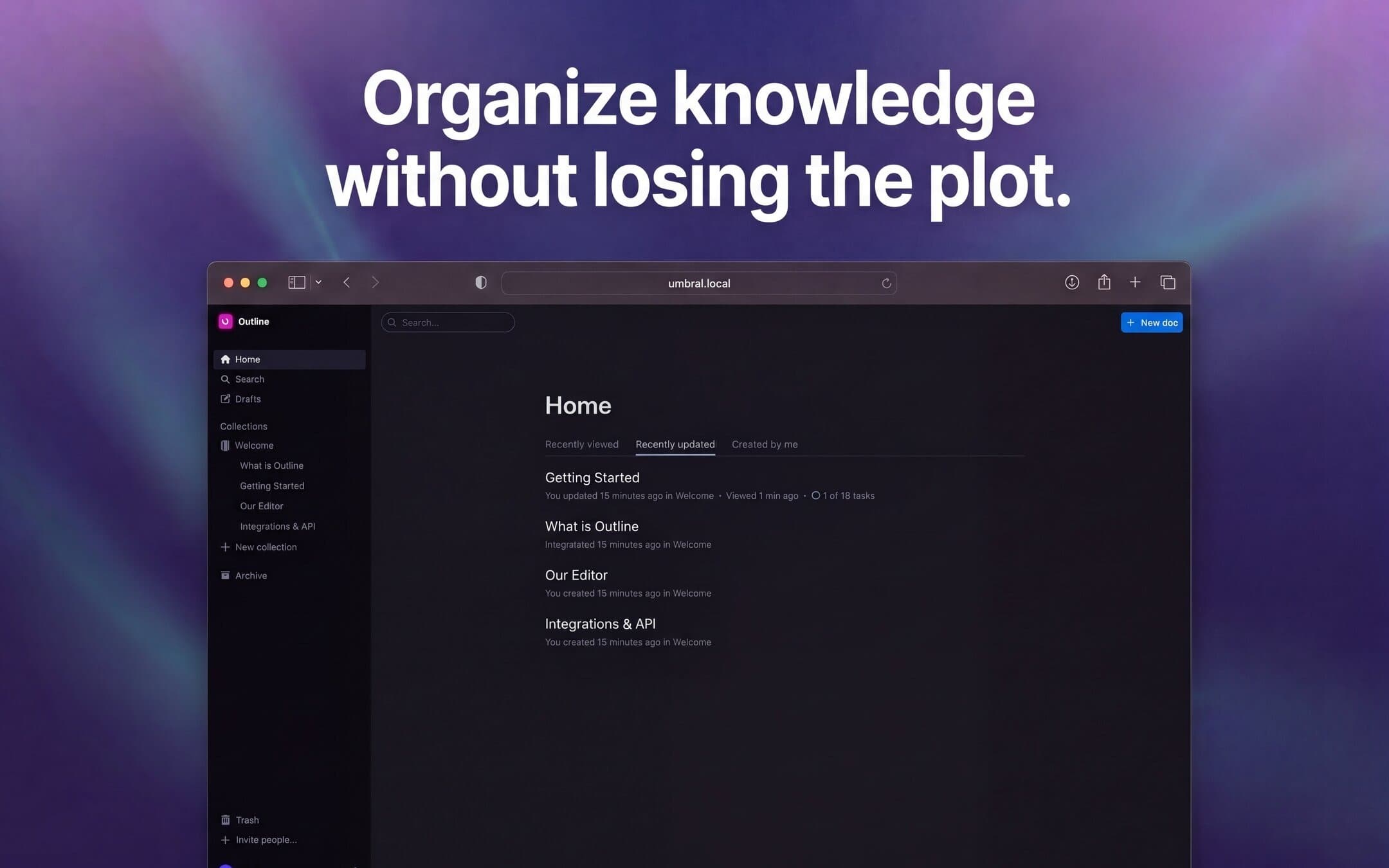 Screenshot 3 of Outline app on Umbrel App Store