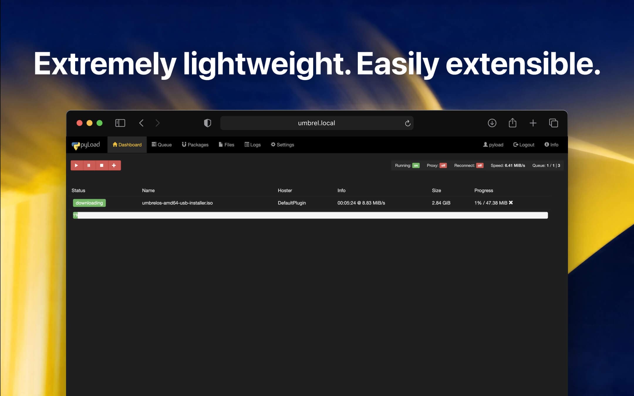 Screenshot 2 of pyload-ng app on Umbrel App Store