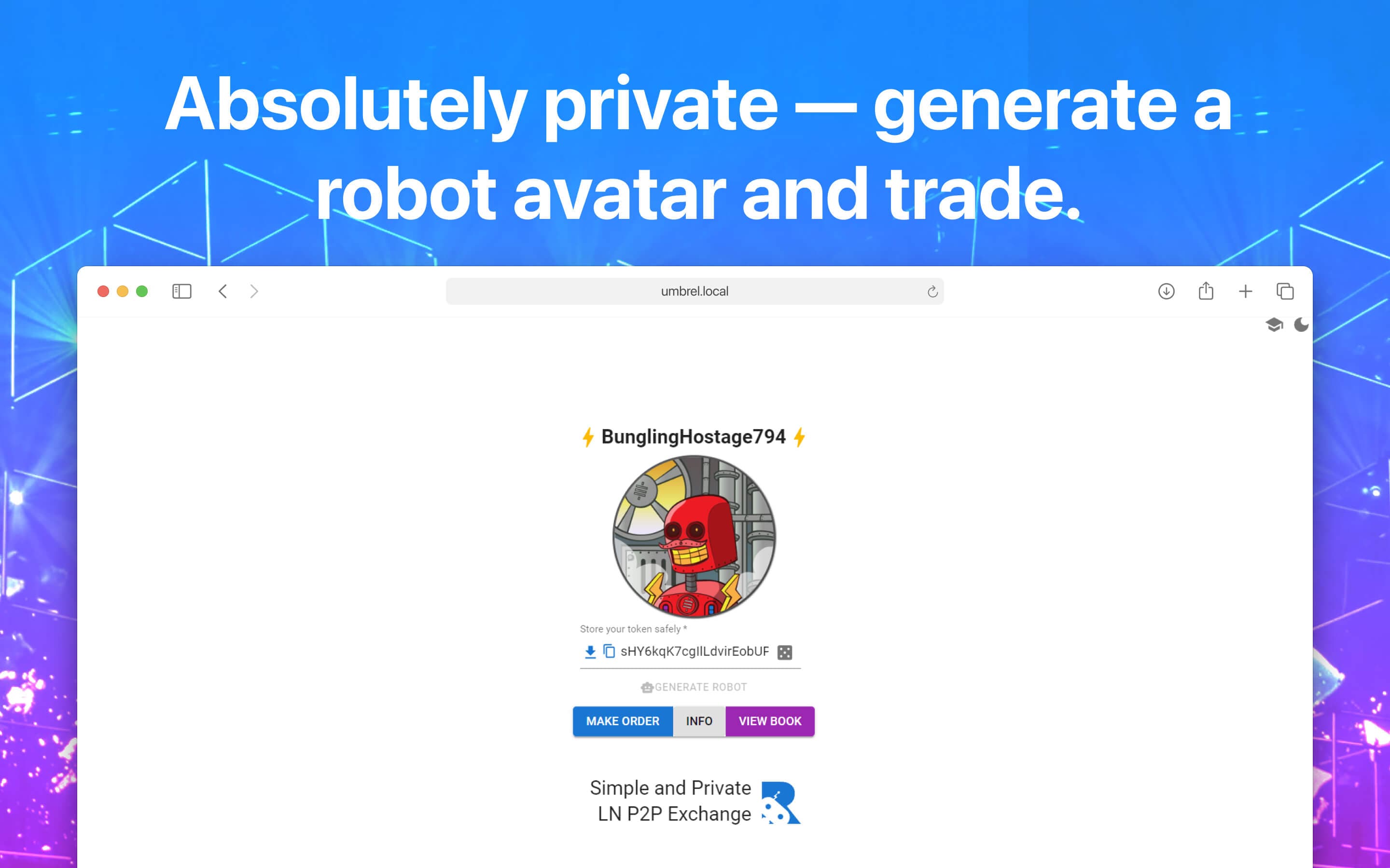 Screenshot 2 of RoboSats app on Umbrel App Store