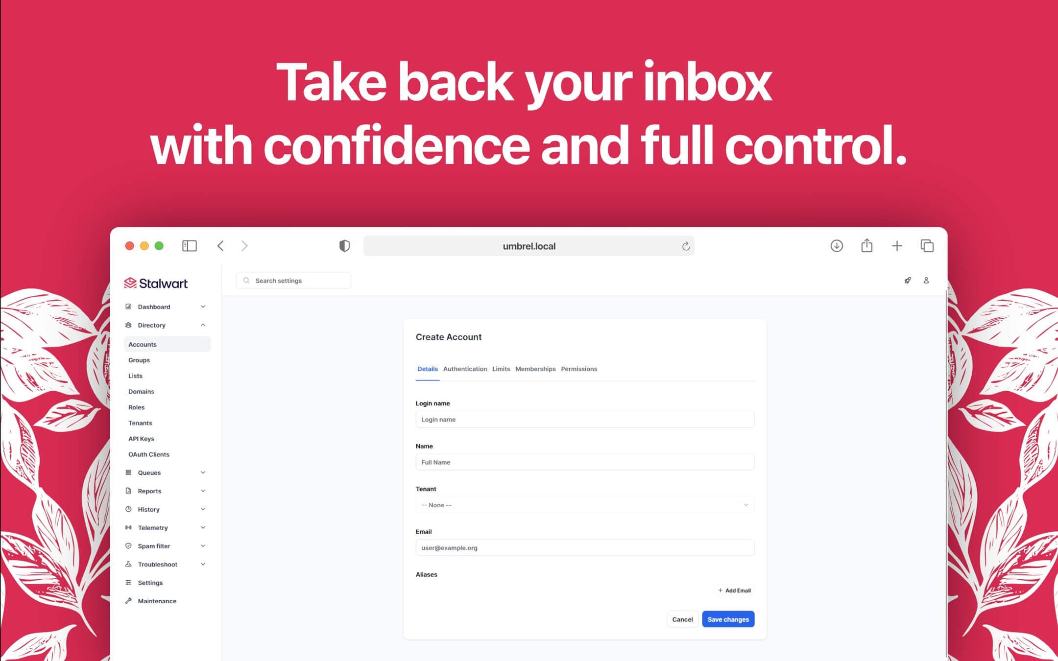Screenshot 1 of Stalwart app on Umbrel App Store