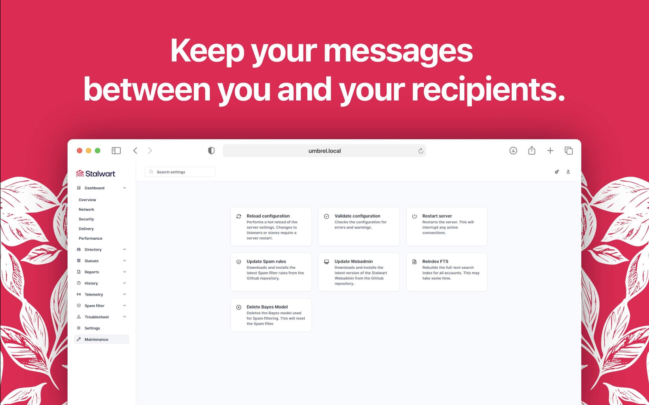 Screenshot 5 of Stalwart app on Umbrel App Store