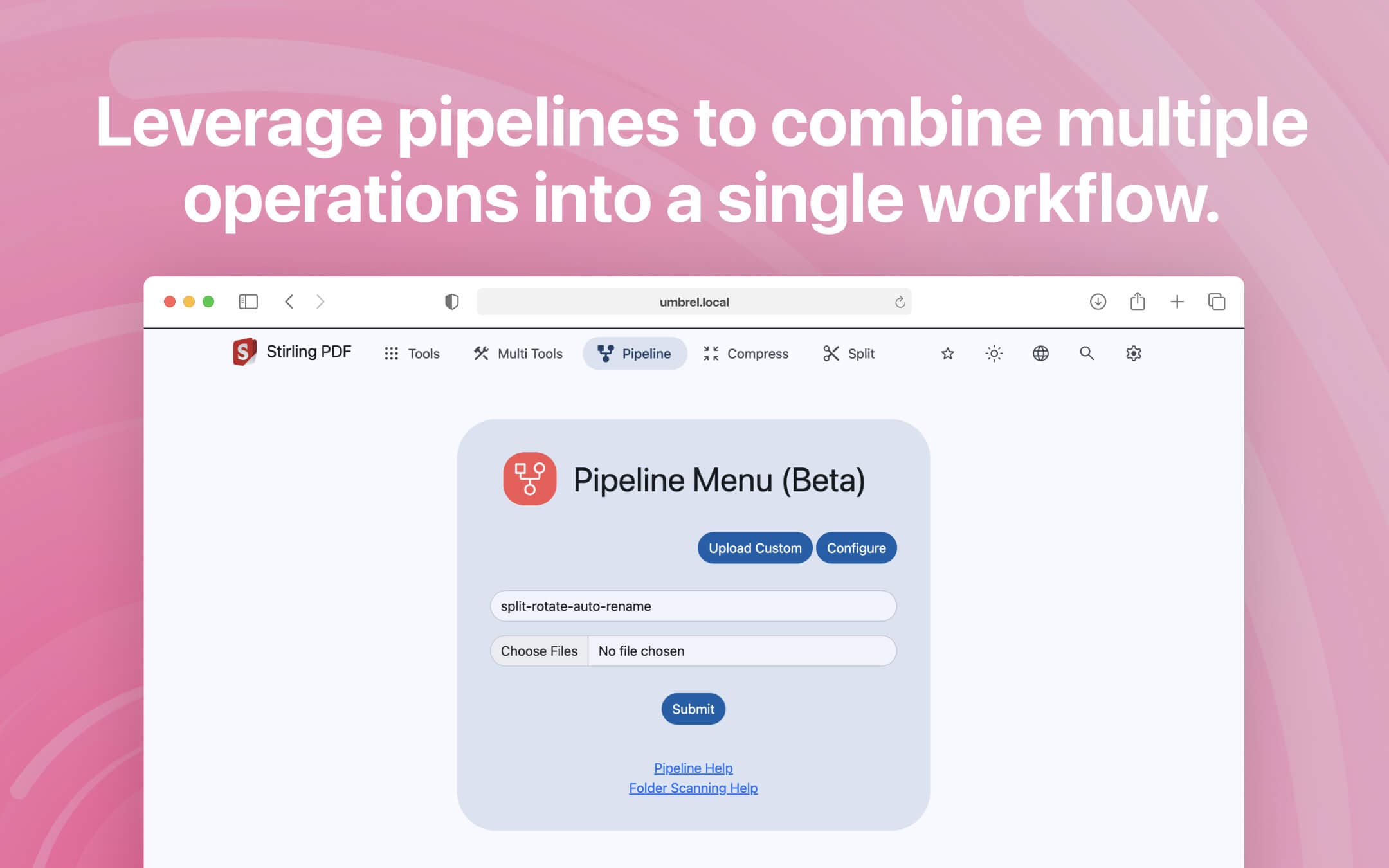 Screenshot 3 of Stirling PDF app on Umbrel App Store