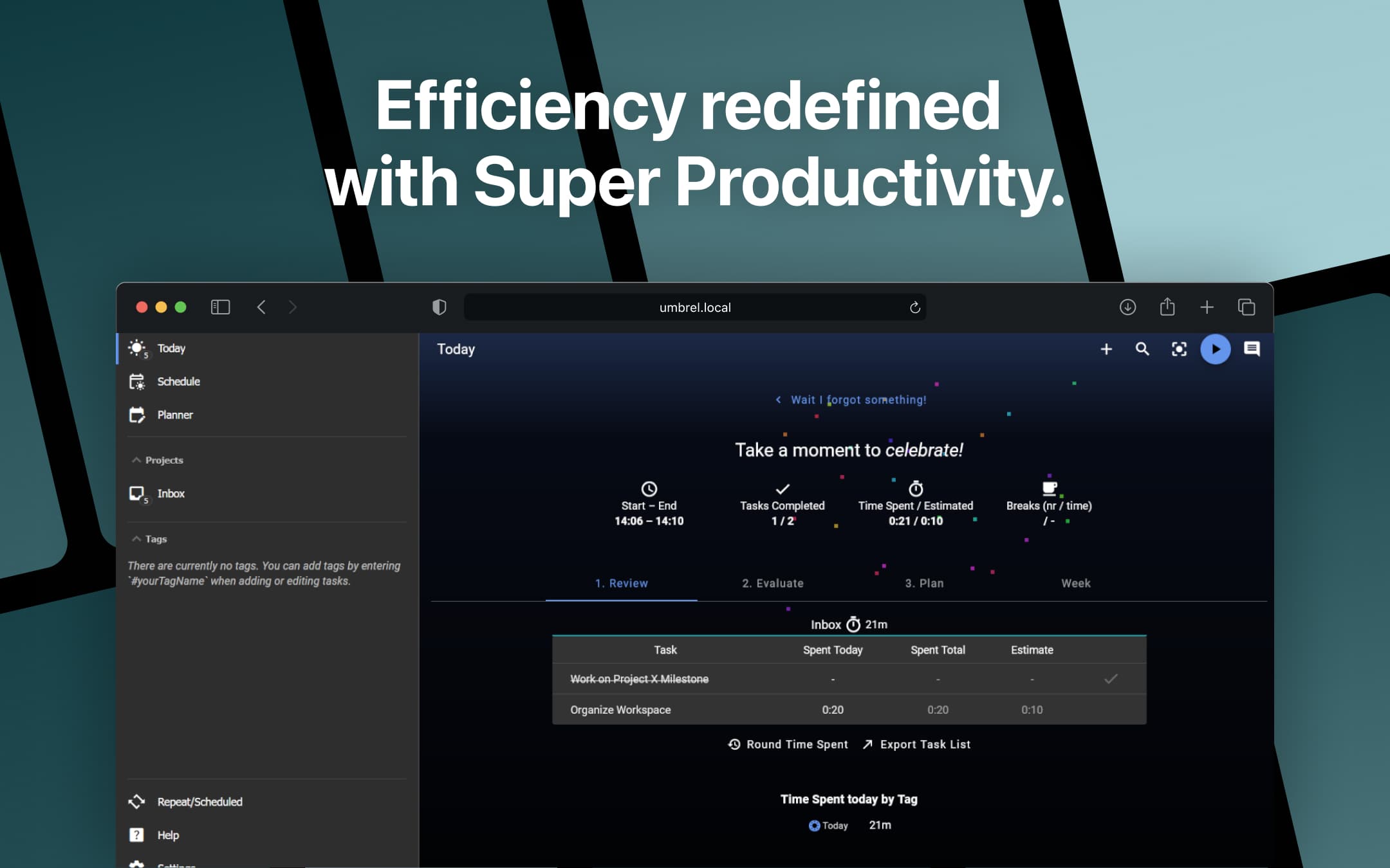 Screenshot 3 of Super Productivity app on Umbrel App Store