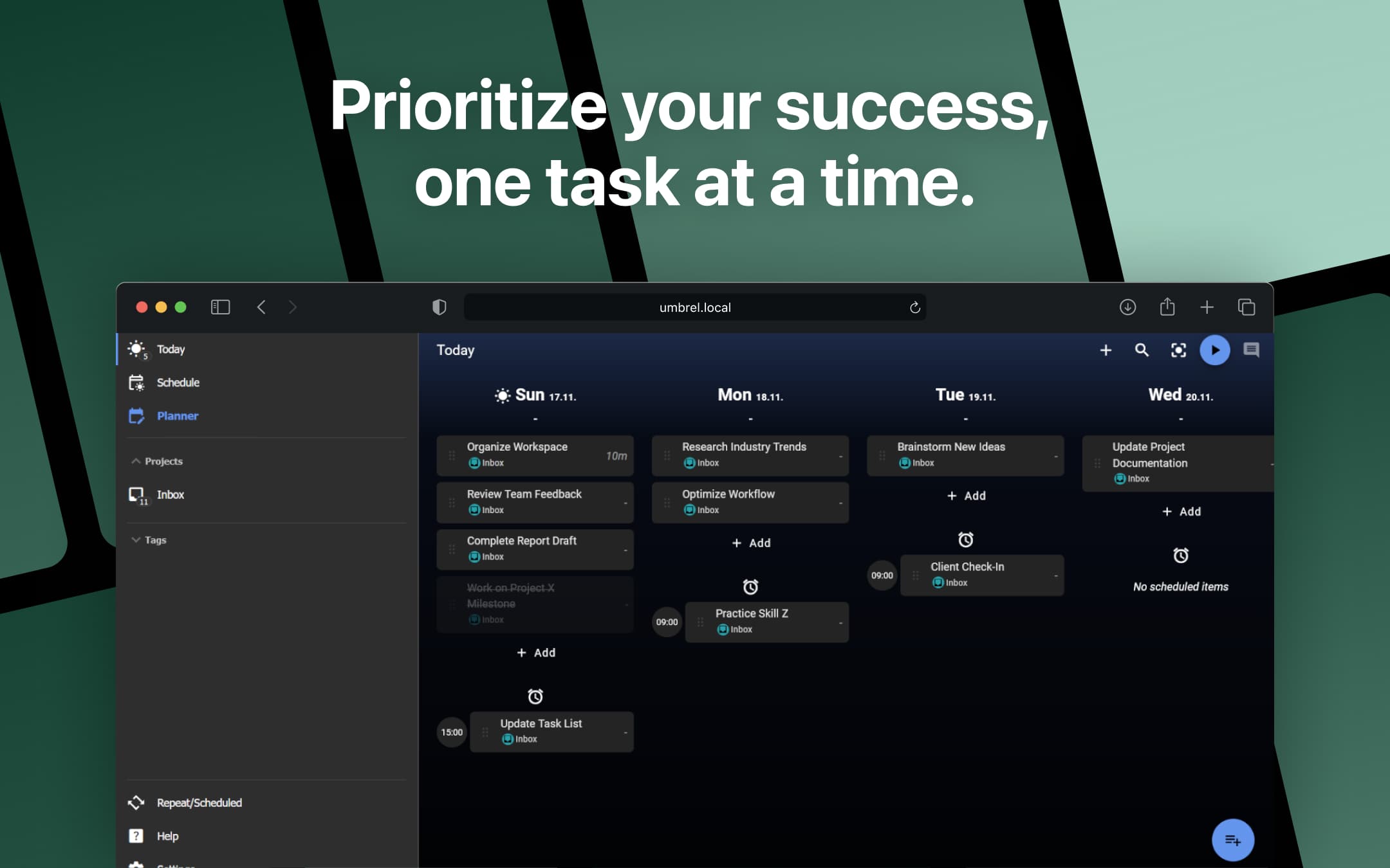 Screenshot 4 of Super Productivity app on Umbrel App Store