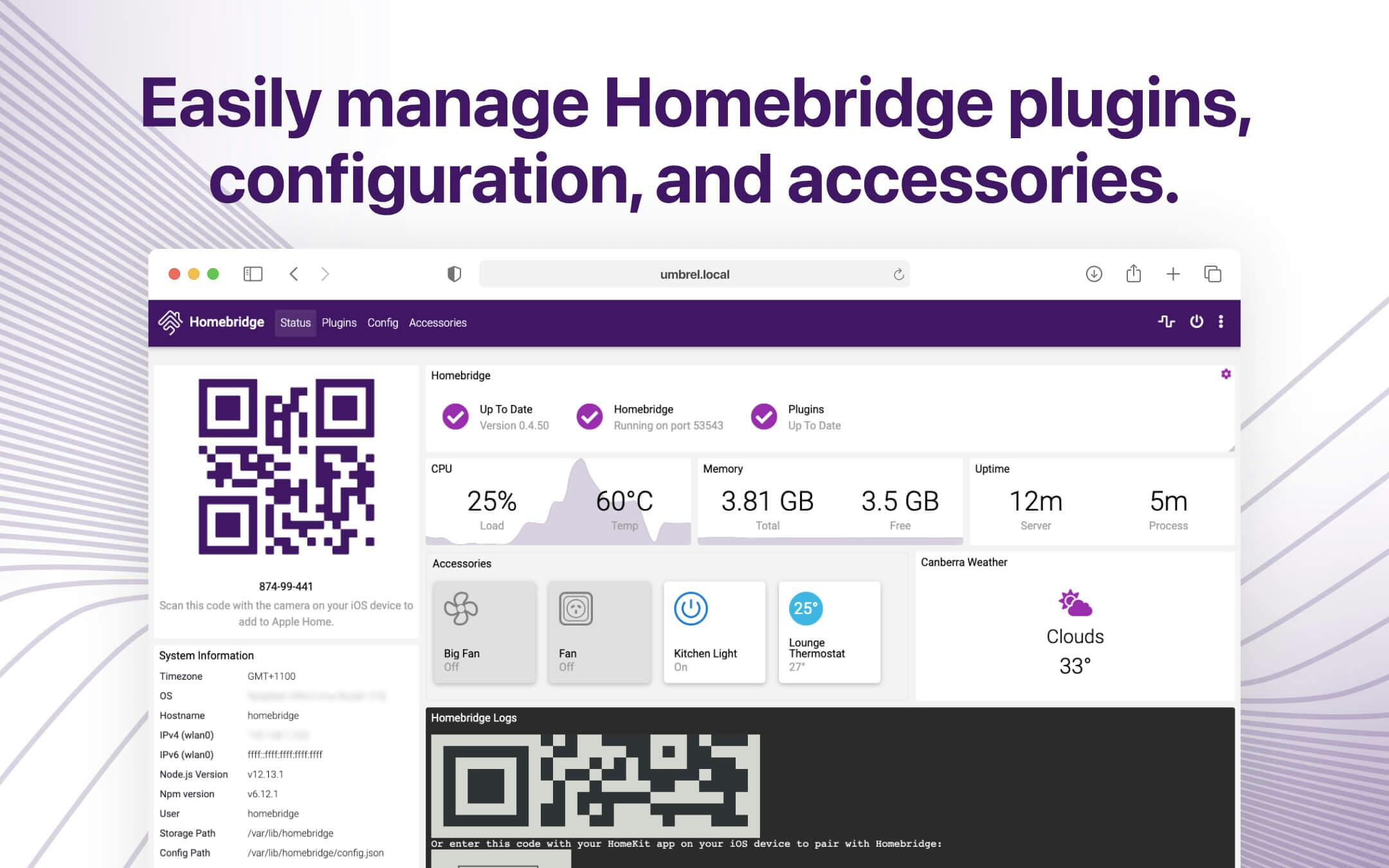 Screenshot 3 of Homebridge app on Umbrel App Store