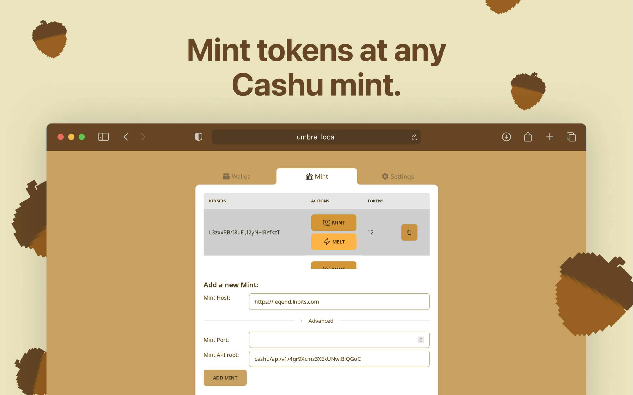 Screenshot 2 of Nutstash Wallet app on Umbrel App Store