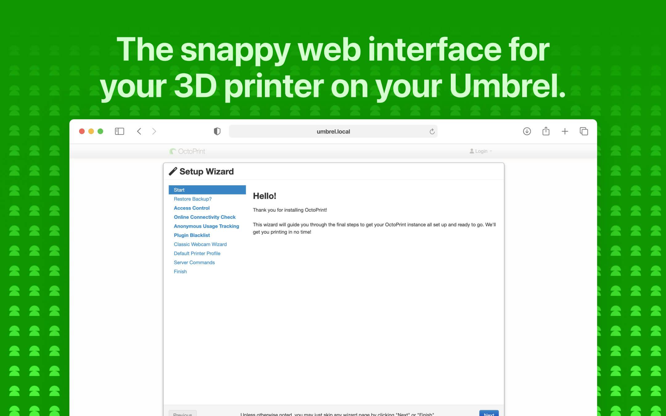 Screenshot 1 of OctoPrint app on Umbrel App Store